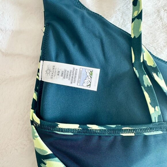 NWT Aerie Offline Goals Sports Bra Deep Forest Green Animal Print - M - Picture 5 of 8